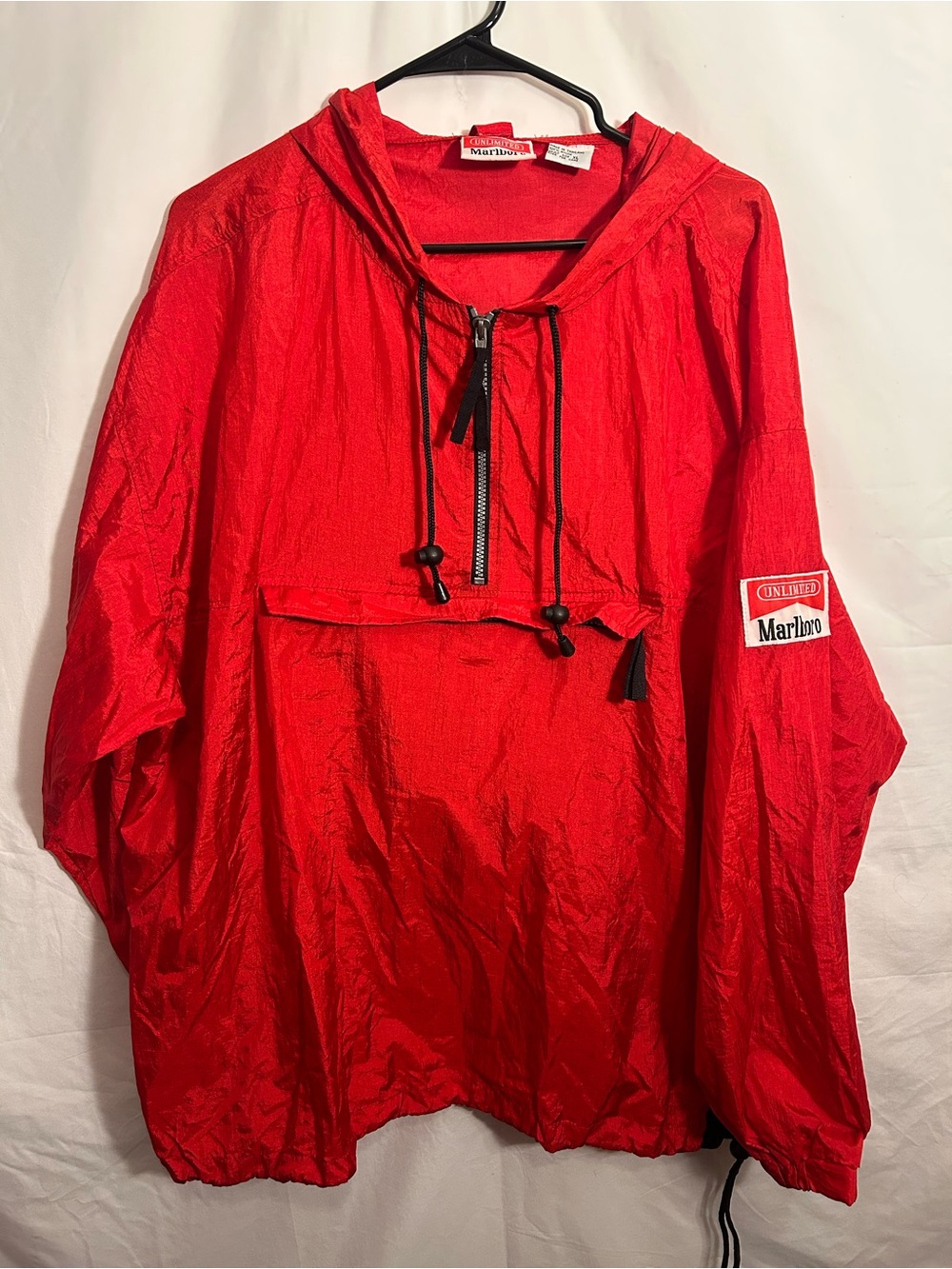 Marlboro Red Hooded Windbreaker Jacket
